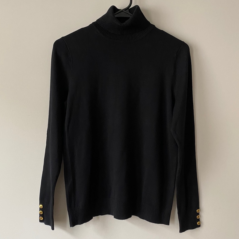 Joseph A. Black Turtleneck Petite Small NWT - Picture 1 of 9